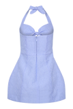 Ella Bow Detail Halter Mini Dress Periwinkle Blue