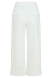 Kaitlyn Cropped Wide Leg Jeans White