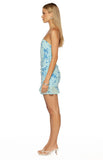 Denver Blue Strapless Beaded Party Mini Dress