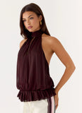 Hydro Halter Top Aubergine