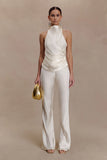 Bianca Satin Halter Top Ivory
