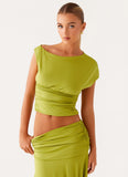 Liana Asymmetrical Top Green