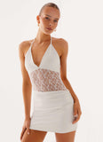 Enchant Lace Mini Dress Ivory