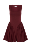 Sharon Scuba Jersey Mini Dress Wine