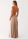 Rowan Ray Cowl Maxi Dress Light Taupe