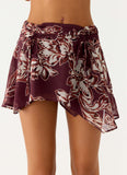 Fiore Asymmetrical Mini Skirt Espresso Meadow