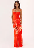 Vamonos Maxi Dress Fire Petal