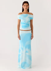 Moka Maxi Skirt Blooming Blue