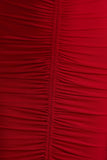 Jewel Red Plunge Neck Maxi Dress With Front Split and Ruched Detailing