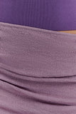 Cali Drape Skirt Knit Mini Dress Purple