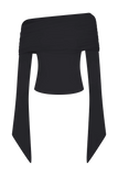 Dahlia One Shoulder Top Black