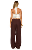 Kady Brown Linen Tie Wide Leg Pants
