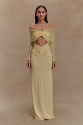 Rafaella Slinky And Mesh Maxi Dress Lemon