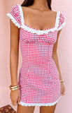 Jolie Red Short Sleeve Mini Dress