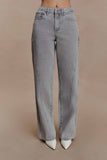 Georgette Mid Rise Paneled Denim Jeans Grey