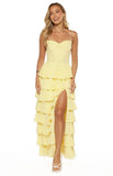 Georgie Yellow Ruffle Maxi Dress PRE ORDER