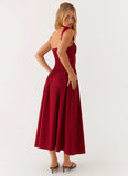 Emmalina Midi Dress Deep Red