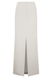 Casey Linen Embroidered Maxi Skirt Natural