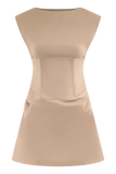Doris Sleeveless Mini Dress Camel