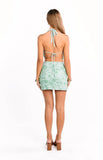 Gianna Teal Sequin Party Mini Dress