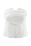 Zillah Strapless Cotton Top White