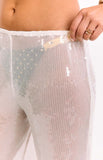 Cordelia White Sequin Wide Leg Pants