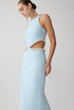 Nicole Embellished Cut Out Maxi Dress Pale Blue
