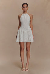 Carlina Broderie Mini Dress White