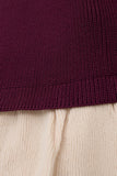 Amirose Ruffle Knit Midi Dress Plum