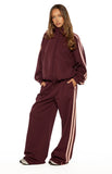 Kosie Burgundy and Pink Stripe Track Jacket