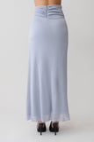 Adrienne Lurex Knot Maxi Skirt Pastel Blue