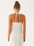 Breanne Top White Polka Dot