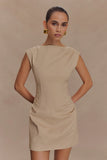 Doris Sleeveless Mini Dress Camel