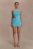 Esme Knit Mini Skirt Cyan Blue