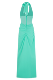 Jonna Chiffon And Mesh Maxi Dress Lagoon