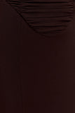 Willa Gathered Mesh Midi Dress Chocolate