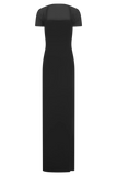 Wyatt Slinky And Mesh Maxi Dress Black