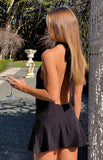 Bryan Black Polka Dot Halter Neck Mini Dress