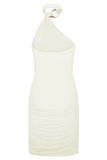 Mariposa Slinky Halter Mini Dress Ivory