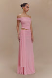 Arna Mesh Maxi Skirt Candy Pink
