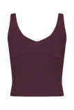 Natalya Ribbed Knit Cami Top Merlot