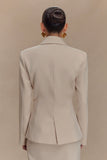 Max Cinched Waist Blazer Ivory Stone