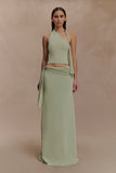 Bowie Low Rise Knit Maxi Skirt Pastel Green