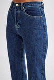 Janine High Waisted Straight Leg Jeans Dark Blue