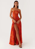 Eden Strapless Maxi Dress Amber