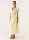 Sweet Lullaby Midi Skirt Lemon Yellow