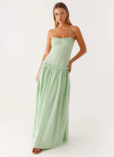 Jacinda Drop Waist Maxi Dress Sage