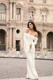 Giselle Off Shoulder Cowl Neck Maxi Dress White