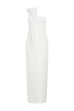 Cyrill Strapless Satin Structured Maxi Dress White