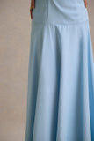 Ginevra Powder Blue Halter Neck Slip Maxi Dress